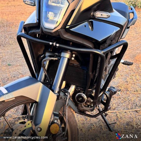 ZANA Upper Fairing Guard and Lower Engine Guard Combo For Honda NX500 ( With Slider ,Black , Mild Steel ) ZI-8467 + ZI-8468 - Image 3