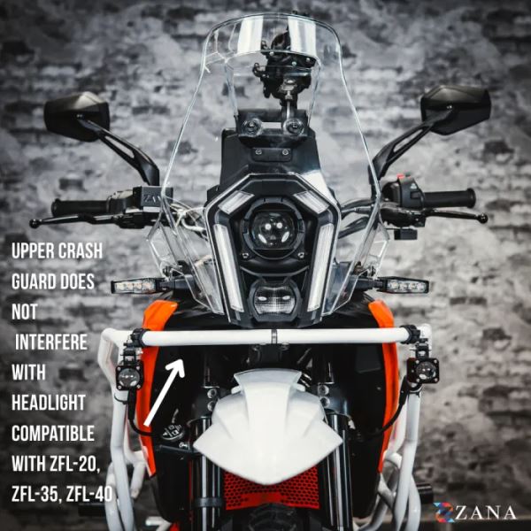 Zana Upper & Lower Crash Guard Set (White ) For KTM ADV 390 2025-ZI-8578 / ZI-8554 - Image 3